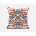 thumbnail image 1 of Amrita Sen Designs  26 x 26 in. Paisley Pattern Square Broadcloth Indoor & Outdoor Zippered Pillow - White, Red & Orange, 1 of 5