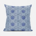 thumbnail image 1 of Amrita Sen Designs  26 x 26 in. Seamless Damask Floral Broadcloth Indoor & Outdoor Blown & Closed Pillow - Grey & Blue, 1 of 4