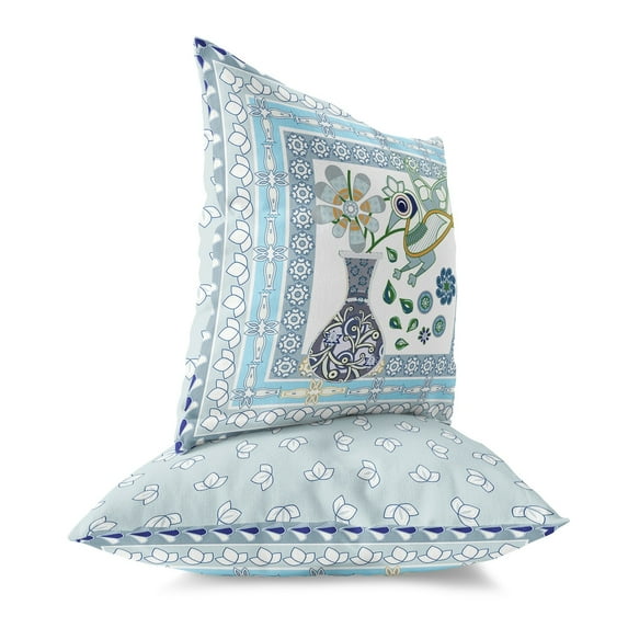 Amrita Sen Designs Amrita Sen Birdsong Bouquet Vase Faux Suede Accent Pillow 20" x 20"