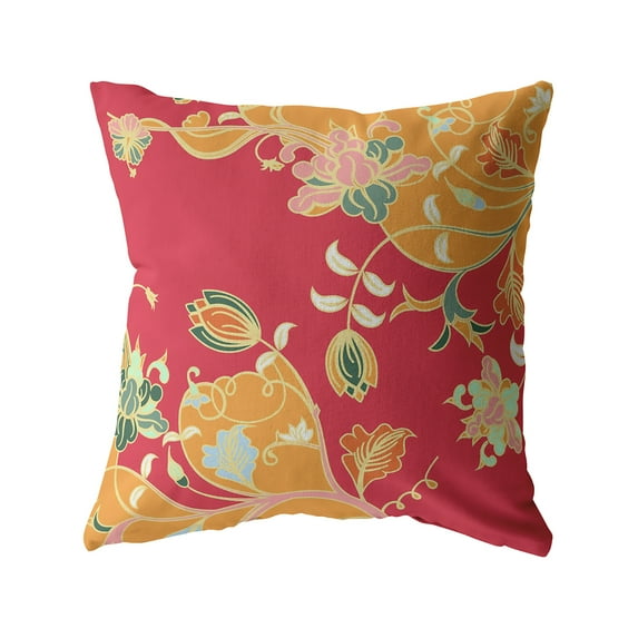 Amrita Sen Designs Amrita Sen Carnation Vines Indoor Outdoor Pillow Zip 26" x 26"