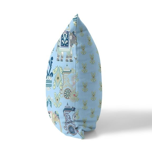 Amrita Sen Designs Amrita Sen Elegant Elephant Paisley Faux Suede Accent Pillow 16" x 16"