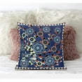 thumbnail image 1 of Amrita Sen Designs Amrita Sen Glory of Flowers Peacock Faux Suede Accent Pillow 20" x 20", 1 of 4