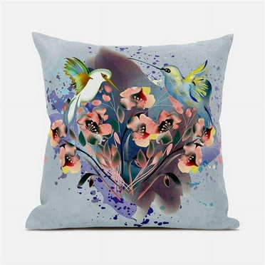 Amrita Sen Designs Amrita Sen Hummingbird Love Indoor Outdoor Pillow Zip 18" x 18"