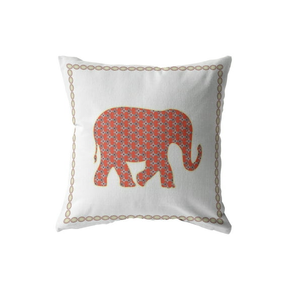 Amrita Sen Designs Amrita Sen Light Elephant Faux Suede Throw Pillow 18" x 18"