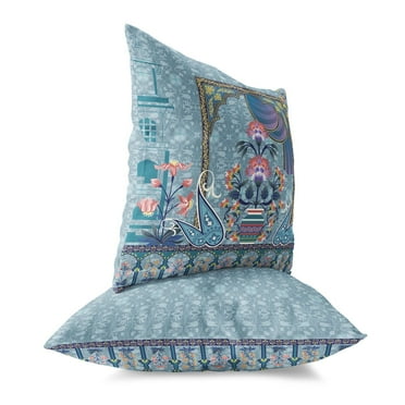 Amrita Sen Designs Amrita Sen Mughal Paradise Faux Suede Accent Pillow 18" x 18"