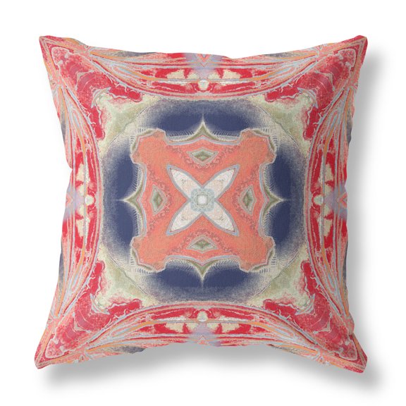 Amrita Sen Designs Amrita Sen Pastel Floral Squares Faux Suede Throw Pillow Zip 16" x 16"