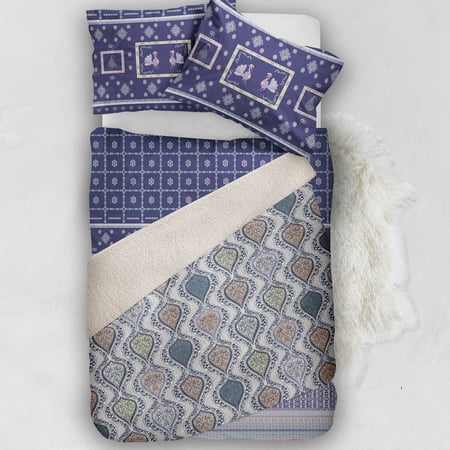 Amrita Sen Designs Amrita Sen Tapestry Reverse Throw Blanket Sherpa Fleece 60x80