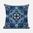 thumbnail image 1 of Amrita Sen Designs CAPL1018FSDS-ZP-18x18 18 x 18 in. Lotus Garden Suede Zippered Pillow with Insert - Blue, Red & Pink, 1 of 4
