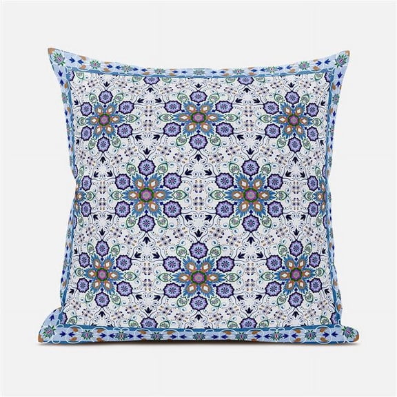 Amrita Sen Designs CAPL1047FSDS-ZP-16x16 16 x 16 in. Medallion Suede Zippered Pillow with Insert - Multi Color
