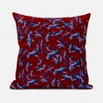 thumbnail image 1 of Amrita Sen Designs CAPL1095BrCDS-BL-28x28 28 x 28 in. Leaf Art Broadcloth Indoor & Outdoor Blown & Closed Pillow - Red, Turquoise & Blue, 1 of 4