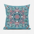 thumbnail image 1 of Amrita Sen Designs  18 x 18 in. Paisley Leaf Geo Duo Broadcloth Indoor & Outdoor Blown & Closed Pillow - Muted Blue & Red, 1 of 5