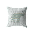 thumbnail image 1 of Amrita Sen Elephant Silhouette 18" Suede Double Sided Zippered Pillow in Blue, 1 of 5