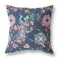 thumbnail image 1 of Amrita Sen Everest Peacock Broadcloth Indoor Outdoor Pillow, Zippered, BluePink, 1 of 5