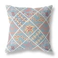 thumbnail image 1 of Fall Patch Snowflowers Indoor/Outdoor Fabric Pillow in Light Blue Yellow 18x18, 1 of 8