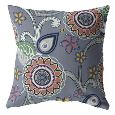 Amrita Sen Flower Circles Zippered Pillow In Red Orange Finish CAIPL64FSDS16X16