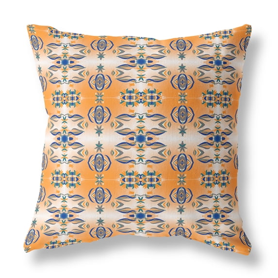 Amrita Sen Suede Zippered Pillow In Orange And Gray Finish CAPL253FSDS-ZP-20x20