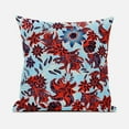 thumbnail image 1 of Amrita Sen Flying Floral Paisley Indoor/Outdoor Pillow with Removable Cover in Sky Blue Red Purple20x20, 1 of 5