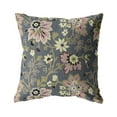 thumbnail image 1 of Friendly Flowers Suede Blown and Closed Pillow Muted Pink and Gray 16"x16", 1 of 5