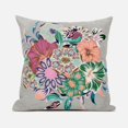 thumbnail image 1 of Amrita Sen Friendship Bouquet Throw Pillow with Removable Cover in Gray Pink Green 16x16, 1 of 5
