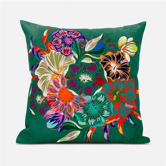 Amrita Sen Friendship Bouquet Throw Pillow in Green Red Orange 16x16