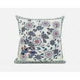 thumbnail image 1 of Glory of Flowers Peacock Indoor/Outdoor Fabric Pillow Zip-Off White Brown 18", 1 of 1