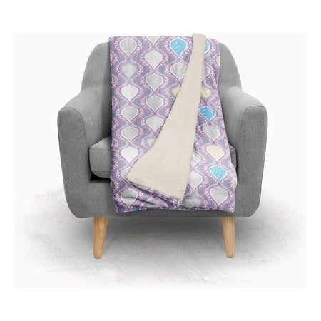 Amrita Sen Goa Vine Sherpa Blanket 30x40 Indoor Outdoor Grey Purple