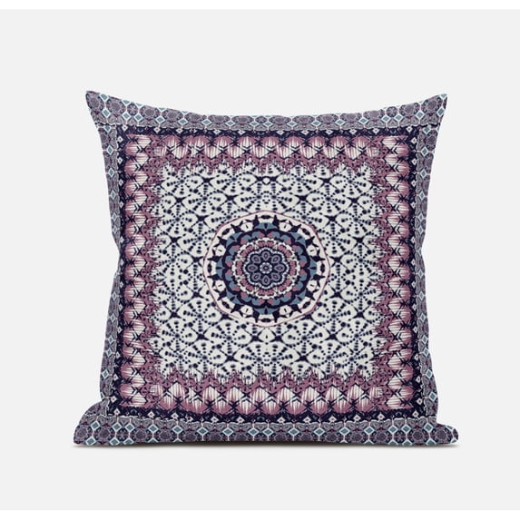 Holy Tie Die Flower Suede Zippered Pillow with Insert in Gray Orange 16 x 16