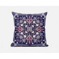 thumbnail image 1 of Paisley Leaf Geo Indoor/Outdoor Fabric Pillow with Zip in Dark Purple Pink 20", 1 of 5