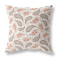 thumbnail image 1 of Paisley on Abstract Indoor/Outdoor Fabric Pillow in Red Gold Beige 28x28, 1 of 8