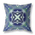 thumbnail image 1 of Pastel Floral Squares Indoor/Outdoor Fabric Pillow in Evening Blue Green 28x28, 1 of 3