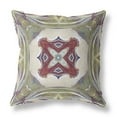 thumbnail image 1 of Pastel Floral Squares Suede Zippered Pillow Muted Green Cream Magenta 18"x18", 1 of 2