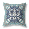 thumbnail image 1 of Amrita Sen Rose Box Suede Gray And Blue Zippered Pillow CAPL262FSDS-ZP-18x18, 1 of 9
