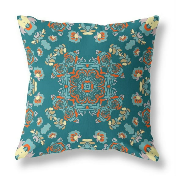 Amrita Sen Rose Wreath Broadcloth Indoor Outdoor Zippered Pillow