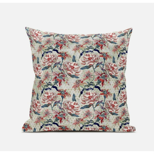 Amrita Sen Roses Sprayed Stars Suede Blown and Closed Pillow by Amrita Sen in White Yellow Red