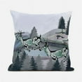 thumbnail image 1 of Running Reindeer Indoor/Outdoor Fabric Pillow in Green 16x16, 1 of 1