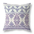 thumbnail image 1 of Nandini Flowers Faux Suede Fabric Throw Pillow in White and Purple 20x20, 1 of 4