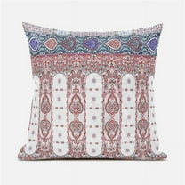 Amrita Sen Taj Garden Columns Duo Indoor/Outdoor Pillow with Removable Cover in Off-White Red Blue16x16
