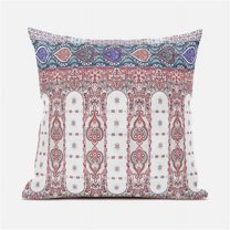 Taj Garden Columns Duo Indoor/Outdoor Pillow with Removable Cover in Off-White Red Blue26x26