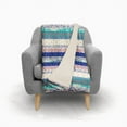 thumbnail image 1 of Amrita Sen Tapestry Reverse Wool Sherpa Blanket 30x40 Indoor Outdoor Beige Blue, 1 of 5