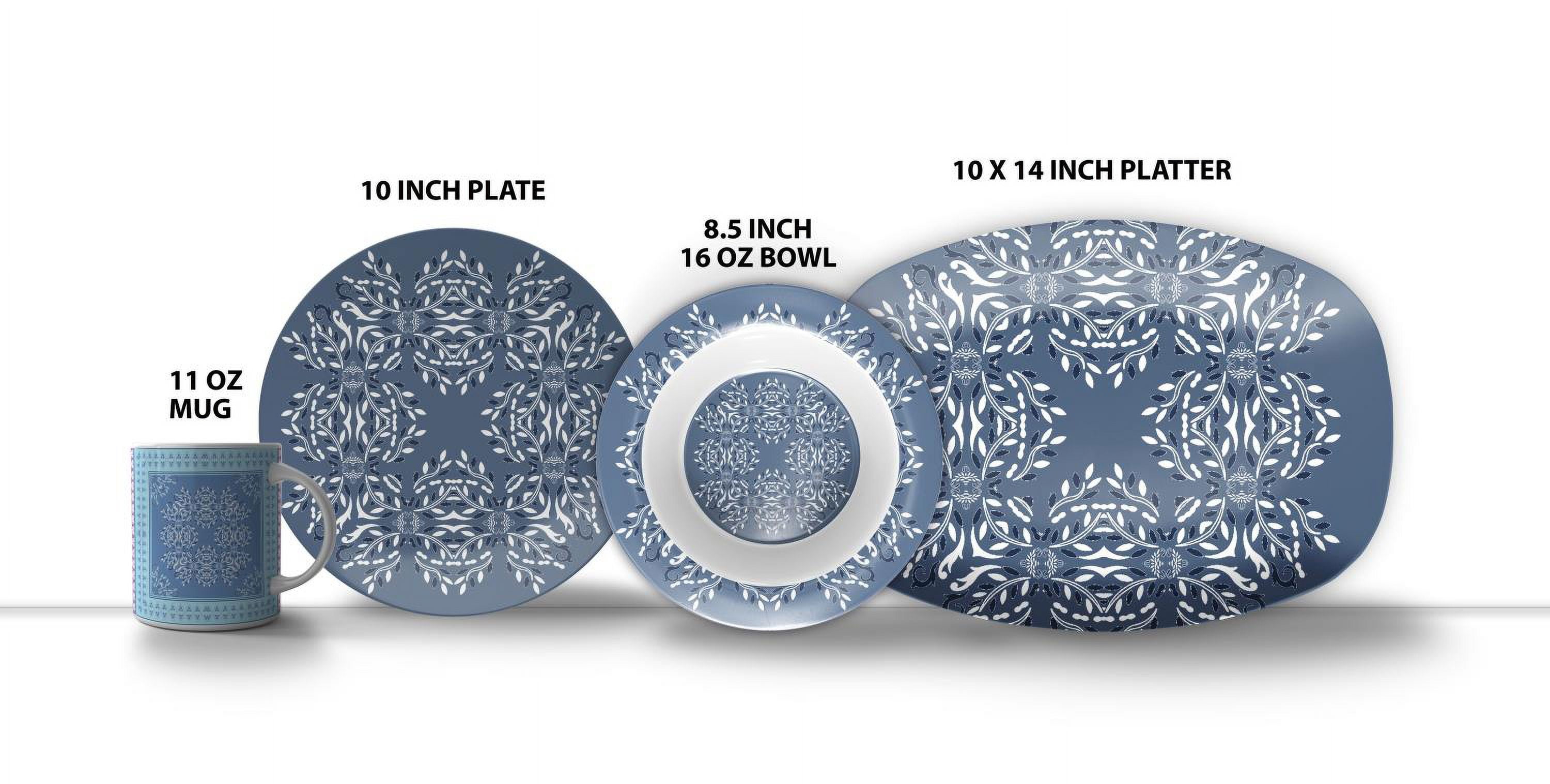 Amrita Sen Thermosaf Dinner Set In Muted Midnight Blue Finish CADecoALL128Therm