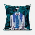 thumbnail image 1 of Three Women Indoor/Outdoor Pillow with Removable Cover in Green Blue Purple26x26, 1 of 1