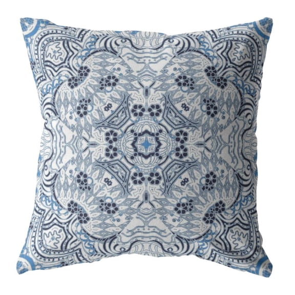Amrita Sen Double Sided Suede Zippered Pillow With Light Blue CAIPL88FSDS18X18