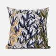 thumbnail image 1 of Amrita Sen Tulip Bouquet Throw Pillow in Gray Green Orange 18x18, 1 of 5