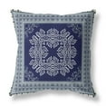 thumbnail image 1 of Window Wreath Palace Broadcloth Fabric Blown and Closed Pillow - Indigo Gray, 1 of 4