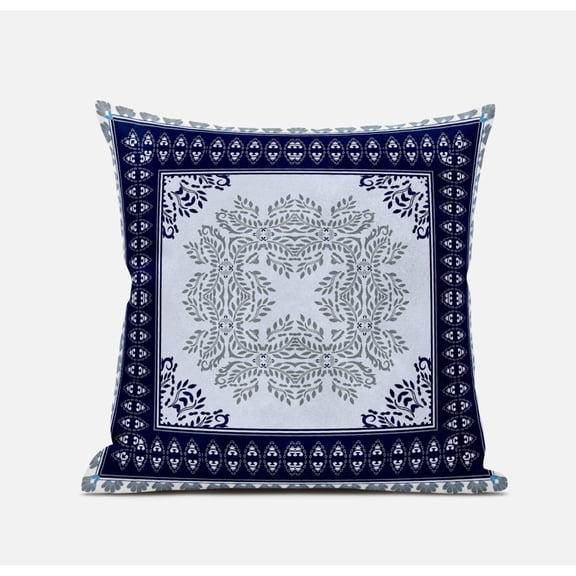Window Wreath Palace Suede Zippered Pillow with Insert in White Green 16 x 16