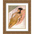 thumbnail image 1 of Amrita Sher Gil 2x Matted 20x24 Gold Ornate Framed Art Print 'Sleeping woman', 1 of 2