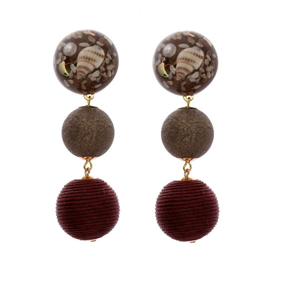 Amrita Singh Antonia Resin and Thread Wrapped Ball Drop Earring with a Seashell Design