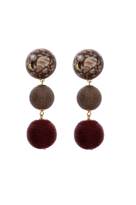 Amrita Singh Antonia Resin and Thread Wrapped Ball Drop Earring with a Seashell Design