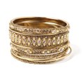 thumbnail image 1 of Amrita Singh Glitzy Gold tone Brass and Crystal Bangle Set of 9, 1 of 2