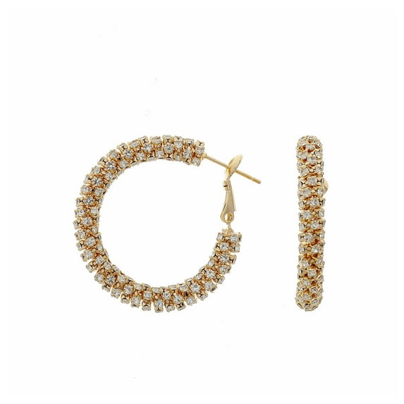 Amrita Singh Gold-tone Brass Magdalena Crystal Hoop Earring